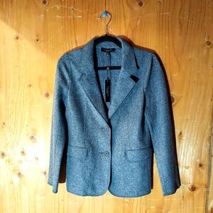 TALBOTS Gray Wool Blend Button Up Career Wear Jacket Women's Size 6 NWT
